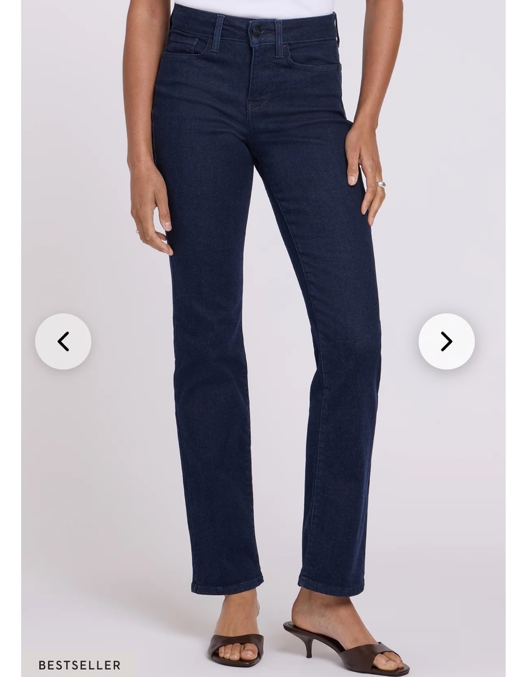 NYDJ Marilyn Straight Dark Wash Jeans. Extra Tall. Size 12 - Picture 4 of 11